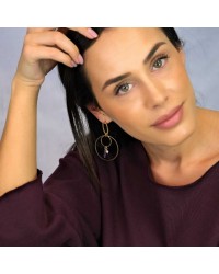 Hoop earrings with gold-plated parts Hoop earrings with gold-plated parts