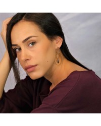Hoop earrings with gold-plated parts Hoop earrings with gold-plated parts