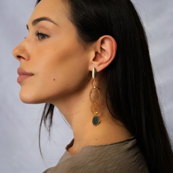 Single earring with zircon crystals