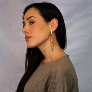Single earring with zircon crystals