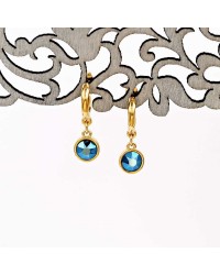 Handmade hoop earrings with crystals and gold-plating Handmade hoop earrings with crystals and gold-plating