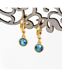 Handmade hoop earrings with crystals and gold-plating Handmade hoop earrings with crystals and gold-plating