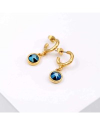 Handmade hoop earrings with crystals and gold-plating Handmade hoop earrings with crystals and gold-plating