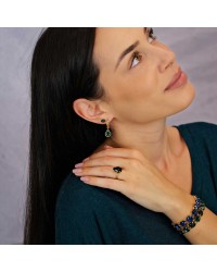 Handmade hoop earrings with crystals and gold-plating Handmade hoop earrings with crystals and gold-plating