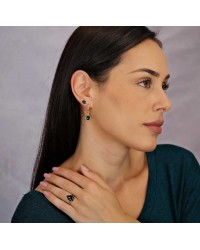 Handmade hoop earrings with crystals and gold-plating Handmade hoop earrings with crystals and gold-plating