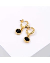Handmade hoop earrings with crystals and gold-plating Handmade hoop earrings with crystals and gold-plating