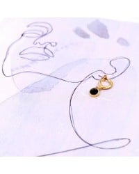 Handmade hoop earrings with crystals and gold-plating Handmade hoop earrings with crystals and gold-plating