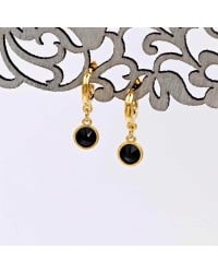 Handmade hoop earrings with crystals and gold-plating Handmade hoop earrings with crystals and gold-plating