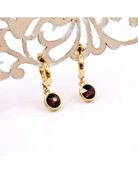 Handmade hoop earrings with crystals and gold-plating Handmade hoop earrings with crystals and gold-plating