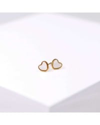 Stud earrings of stainless steel with mother of pearl in 24Κ gold-plating Stud earrings of stainless steel with mother of pearl in 24Κ gold-plating