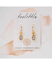 Handmade earrings with glittered enamel in gold-plating Handmade earrings with glittered enamel in gold-plating