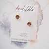 Χειροποίητα καρφωτά σκουλαρίκια με σμάλτο και επίχρυση επιμετάλλωση σε καρτελάκι Toolittle