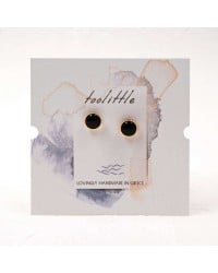 Stainless steel stud earrings with 24K gold-plating and acrylic stone Stainless steel stud earrings with 24K gold-plating and acrylic stone