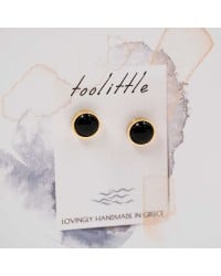 Stainless steel stud earrings with 24K gold-plating and acrylic stone Stainless steel stud earrings with 24K gold-plating and acrylic stone