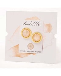 Stainless steel stud earrings with 24K gold-plating and acrylic stone Stainless steel stud earrings with 24K gold-plating and acrylic stone