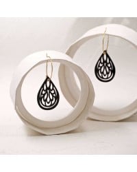 Handmade oversized earrings with plexiglass parts and 24K gold-plating Handmade oversized earrings with plexiglass parts and 24K gold-plating