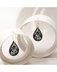 Handmade oversized earrings with plexiglass parts and 24K gold-plating Handmade oversized earrings with plexiglass parts and 24K gold-plating