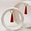 Handmade oversized earrings with plexiglass parts and 24K gold-plating