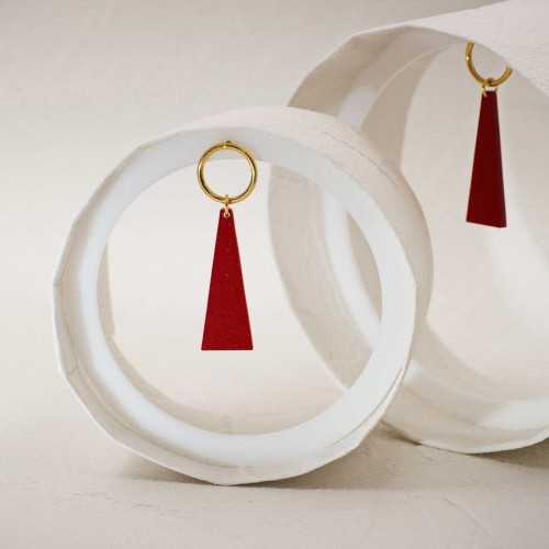Handmade oversized earrings with plexiglass parts and 24K gold-plating