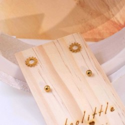 Σετ 2 Ζευγάρια επίχρυσα σκουλαρίκια από Ανοξείδωτο ατσάλι με επιμετάλλωση χρυσού 24Κ