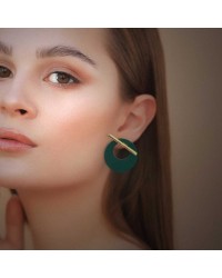 Gold-plated earrings made of plexiglass Handmade earrings in 24K gold-plating made of plexiglass