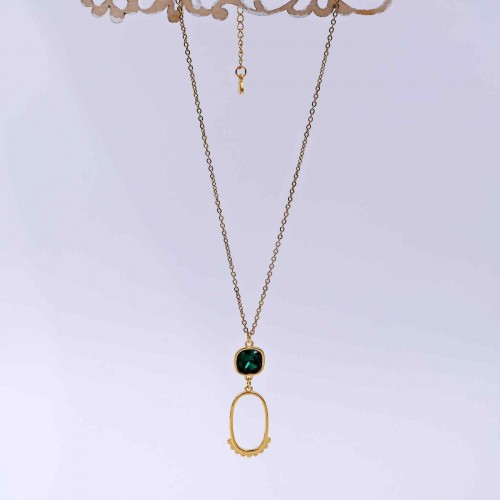 Short necklace with Austrian crystal and gold-plated metal parts