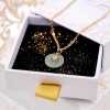 Short necklace with quartz part in gold-plating