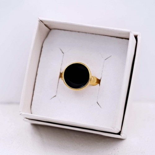 Επίχρυσο δαχτυλίδι με σμάλτο υψηλής ποιότητας και κουτί συσκευασίας δώρου