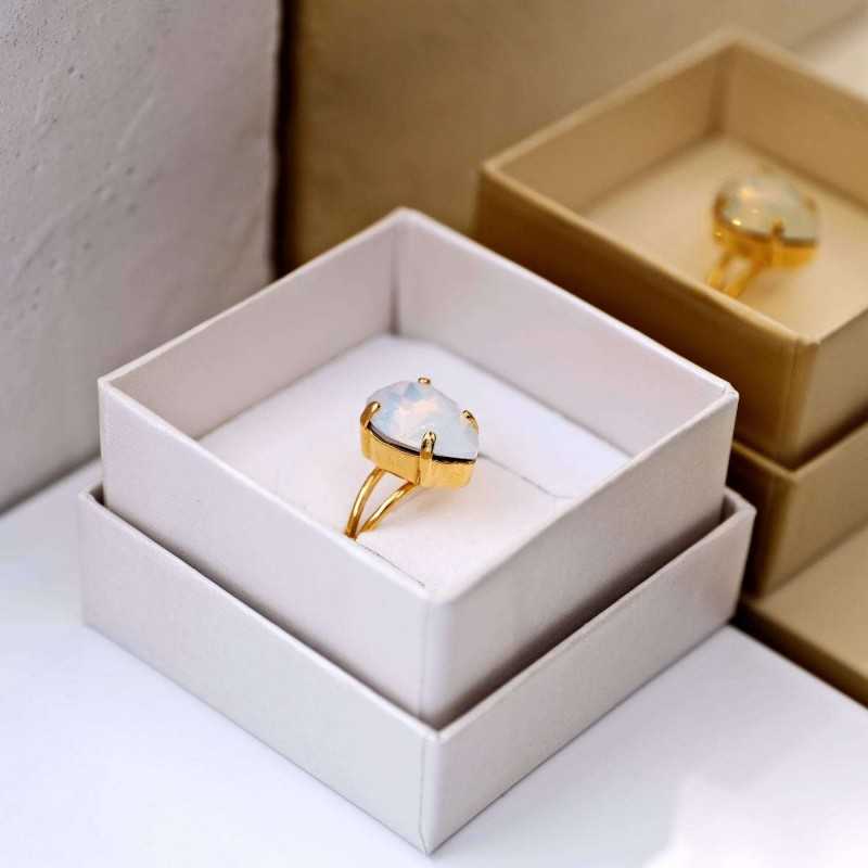 Gold-plated ring with Austrian crystal and deluxe gift box