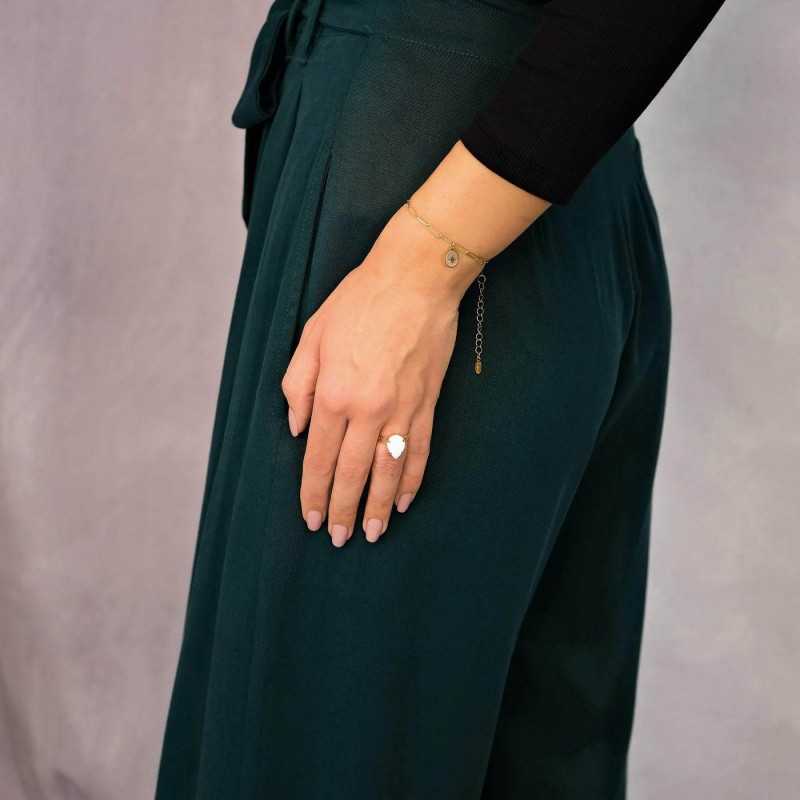 Gold-plated ring with Austrian crystal and deluxe gift box