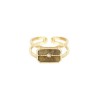 Gold-plated ring of stainless steel with semiprecious stone and deluxe gift box