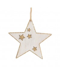 Στολίδι Rustic Wood White Star Στολίδι Rustic Wood White Star