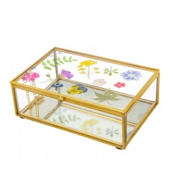 Mπιζουτιέρα Pressed Flowers Glass