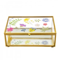 Mπιζουτιέρα Pressed Flowers Glass