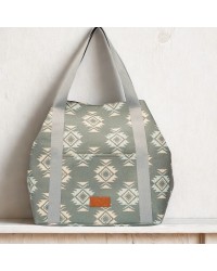 Τσάντα θαλάσσης Achilleas από βαμβακερό καμβά με boho γεωμετρικό μοτίβο Τσάντα θαλάσσης Achilleas από βαμβακερό καμβά με boho γεωμετρικό μοτίβο
