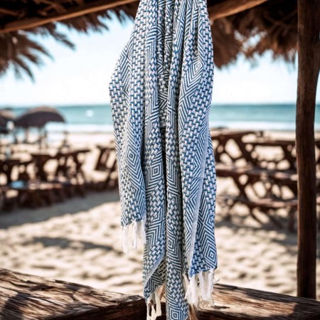 Blue Hamam Beach Towel 