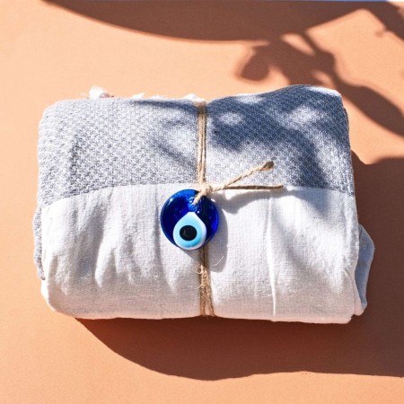 White-Blue Hamam Beach Towel White-Blue Hamam Beach Towel