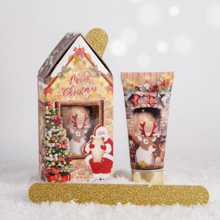 Χριστουγεννιάτικο Σετ Μανικιούρ σε Σχήμα Σπιτιού – Κρέμα Χεριών & Λίμα