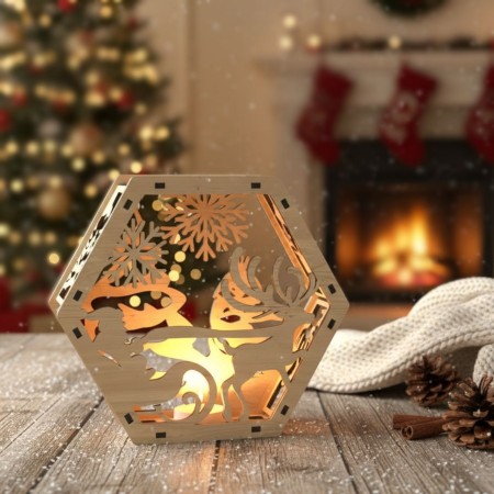 Επιτραπέζιο Χριστουγεννιάτικο Διακοσμητικό - Santa με Ρεσό LED 