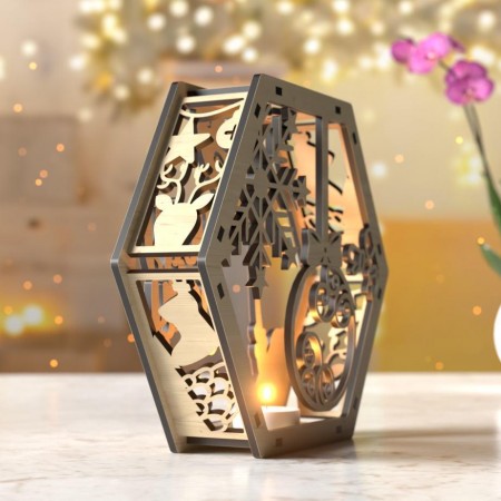 Ξύλινο Χριστουγεννιάτικο Διακοσμητικό με Ρεσό LED - Holly Jolly Ξύλινο Χριστουγεννιάτικο Διακοσμητικό με Ρεσό LED - Holly Jolly