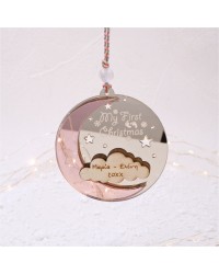 Χριστουγεννιάτικο στολίδι “My First Christmas” για Κορίτσι – Σελήνη & Συννεφάκι Χριστουγεννιάτικο στολίδι “My First Christmas” – Σελήνη και Συννεφάκι με όνομα και έτος γέννησης