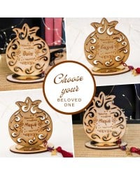 Handmade lucky charm 2025 wooden pomegranate with wish Handmade lucky charm 2025 wooden pomegranate with wish