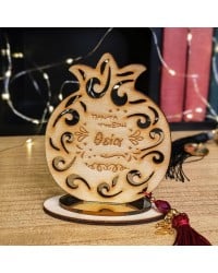 Handmade lucky charm 2025 wooden pomegranate with wish Handmade lucky charm 2025 wooden pomegranate with wish