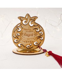 Handmade lucky charm 2025 wooden pomegranate with wish Handmade lucky charm 2025 wooden pomegranate with wish