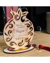 Handmade lucky charm 2025 wooden pomegranate with wish Handmade lucky charm 2025 wooden pomegranate with wish
