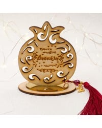 Handmade lucky charm 2025 wooden pomegranate with wish Handmade lucky charm 2025 wooden pomegranate with wish