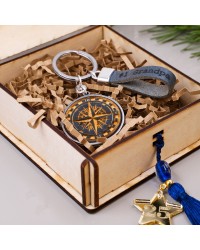 Wooden lucky box for Dad/Grandpa/Godfather/Teacher with keyring Handmade wooden lucky box for Dad/Grandpa/Godfather/Teacher with leather keyring