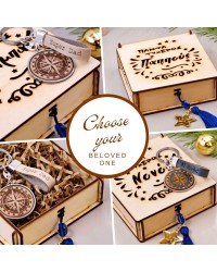 Wooden lucky box for Dad/Grandpa/Godfather/Teacher with keyring Handmade wooden lucky box for Dad/Grandpa/Godfather/Teacher with leather keyring