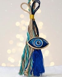 Handmade Hanging 2026 Lucky Charm with Ceramic Evil Eye & Enamel Handmade Hanging 2026 Lucky Charm with Ceramic Evil Eye and Enamel