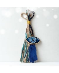 Handmade Hanging 2026 Lucky Charm with Ceramic Evil Eye & Enamel Handmade Hanging 2026 Lucky Charm with Ceramic Evil Eye and Enamel